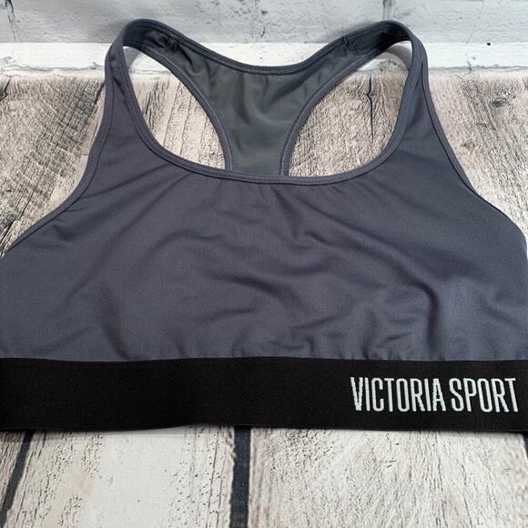 VICTORIA SPORT Women’s “The Player” Grey/Black RacerBack Sports Bra /Size: Small - Picture 2 of 7